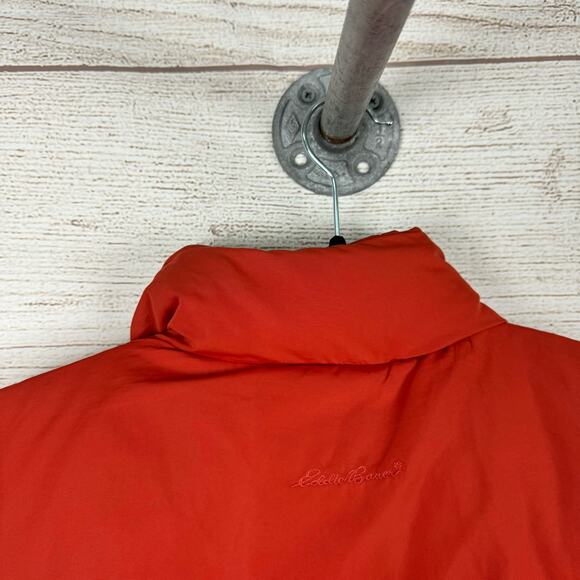 Eddie Bauer Men's Reversible Zip Up Down Orange/Navy Puffer Vest Size Large - Picture 8 of 15